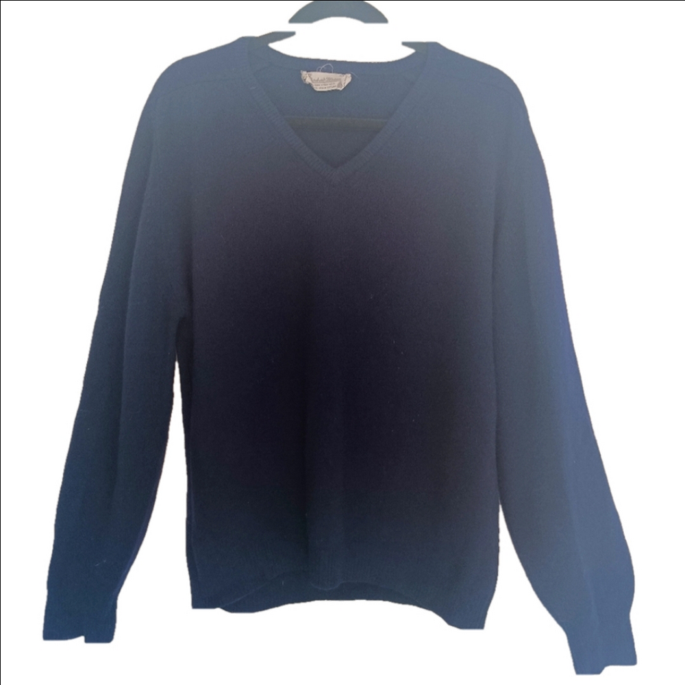 Bernhard Altmann Sweater Men's Size‎ 44 (XL) Virgin Wool Deep Blue Pullover